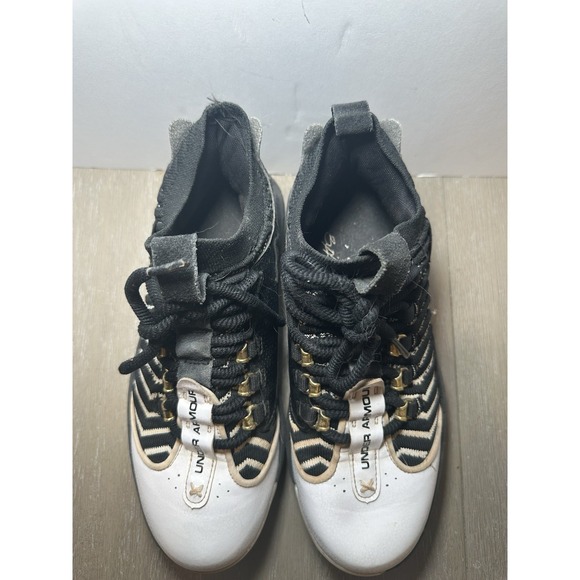 Under Armour Men's Black And White Cleats Size 7 - Picture 8 of 9